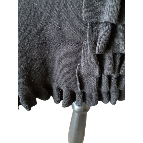 🍒 2/$20 🍒 Black Sleeveless Short Knit INC Dress with Ruffled Front sz M - Picture 5 of 5